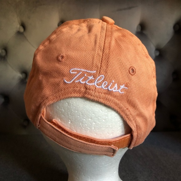 Titleist Peachy Orange Golf Hat with Pink Ribbon Breast Cancer Awareness - Picture 6 of 12